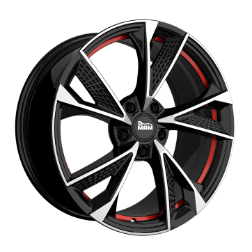 Джанта MAM RS6 BLACK FRONT POLISH RED INSIDE 7Jx16" 5x100 ET38 CB63.4