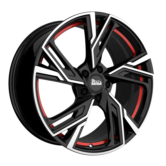 Джанта MAM RS5 BLACK FRONT POLISH RED INSIDE 7Jx16" 5x100 ET38 CB63.4